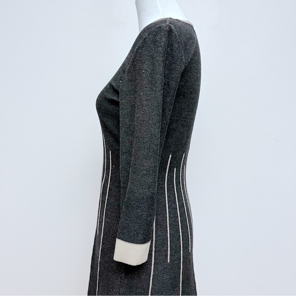 Nine West Fit and Flare Contrast Stitching Long Sleeve Sweater Dress Size Small - Picture 6 of 12